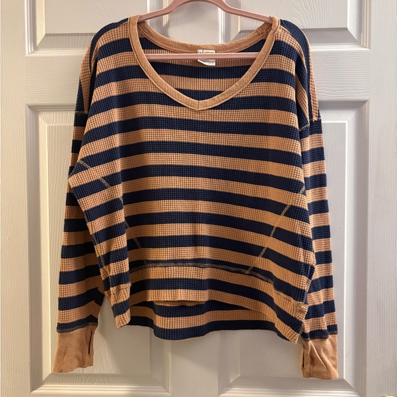 aerie Tops - Aerie Waffle Knit V-Neck Top